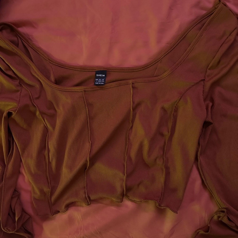 Shein Rust Ribbed Top